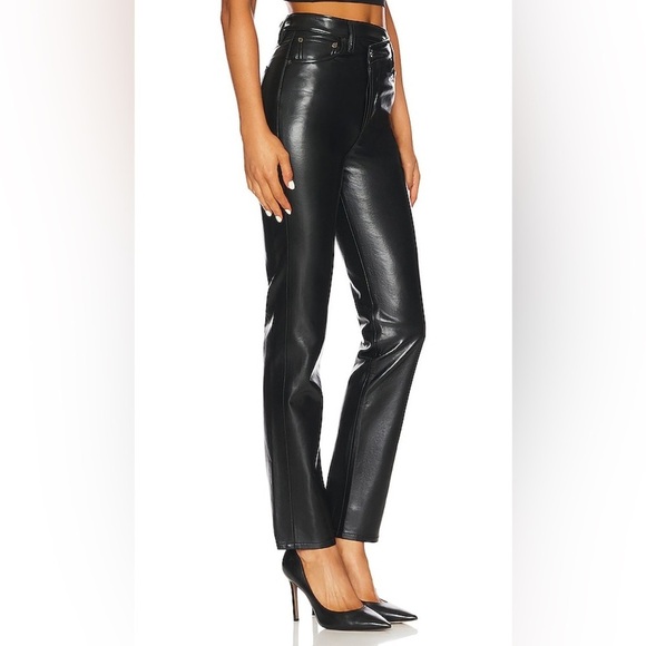 Agolde Criss Cross Recycled Leather Straight in Detox Size 29 - Picture 2 of 15